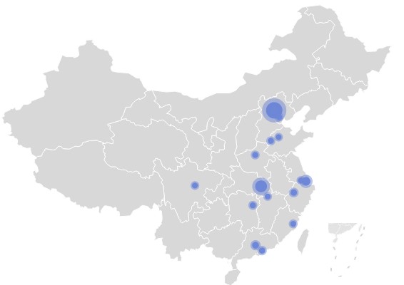 外教中介機(jī)構(gòu)分布地圖